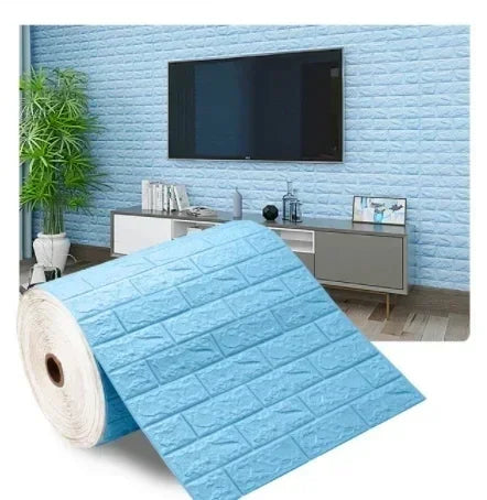 10M 3D Self-Adhesive Brick Pattern Wall Panels Wallpaper DIY Waterproof for Living Room Bedroom Kitchen Background Wall Decor