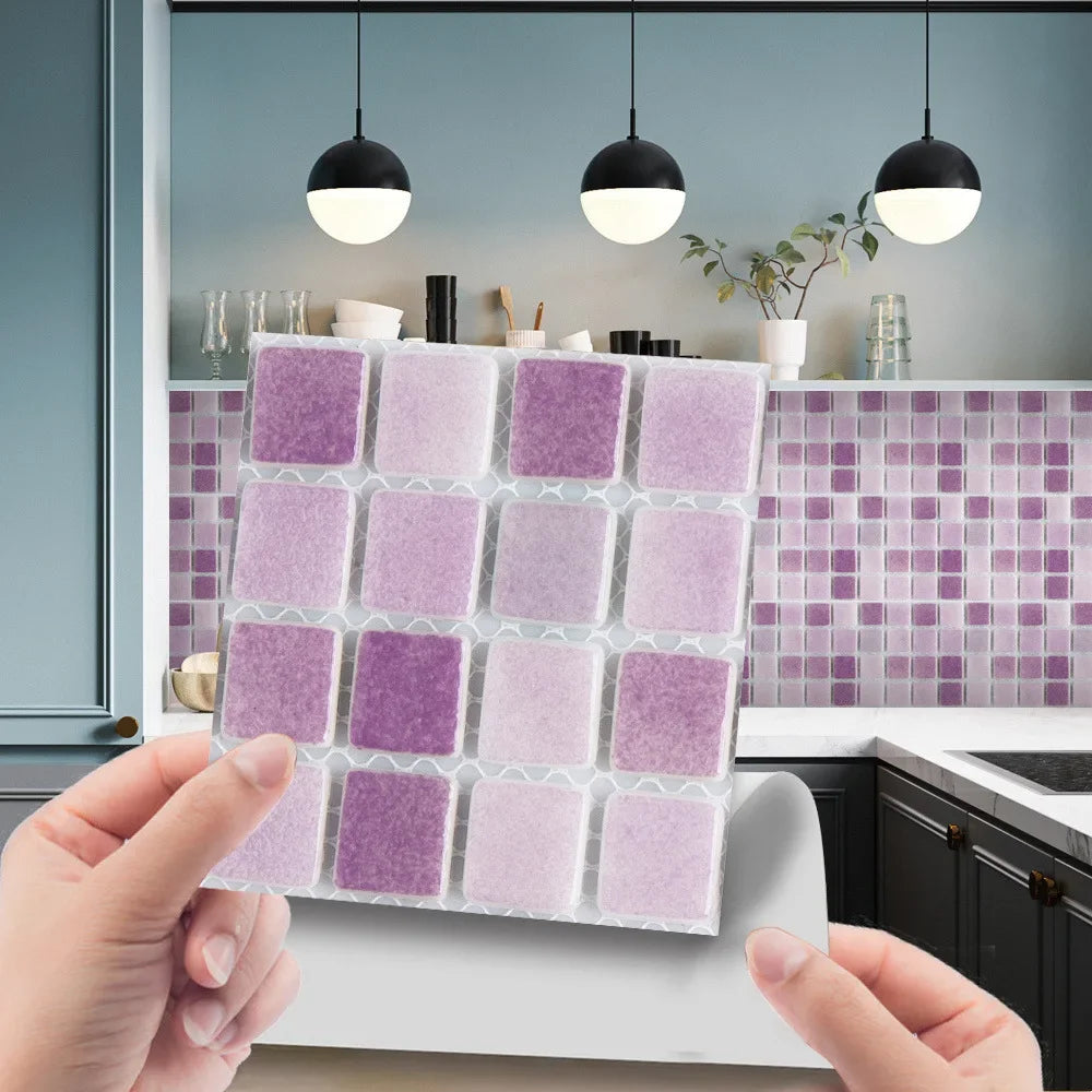 Bộ 10 Miếng Gạch Mosaic 3D Dán Tường Chống Thấm Phòng Tắm