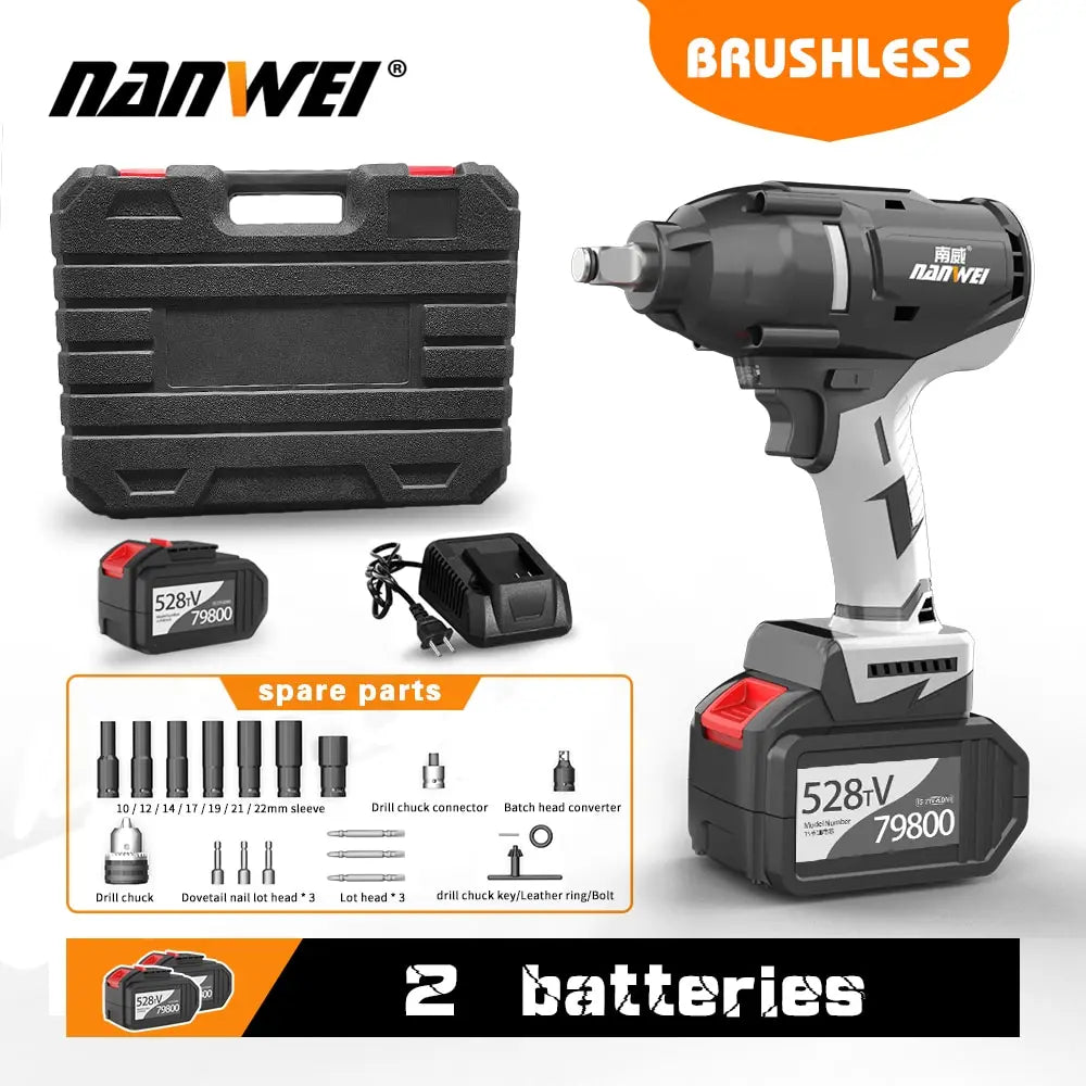 NANWEI Dụng Cụ Vặn Lốp Ô Tô Không Dây 21 V 600 Nm Dễ Dàng