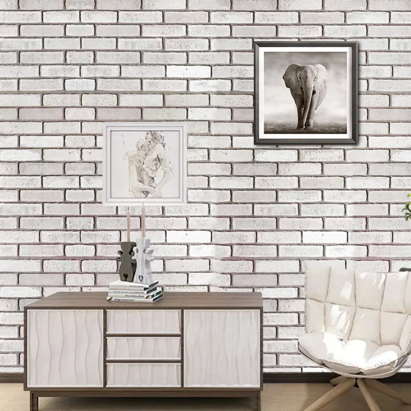 Waterproof Brick Texture Wall Panels, Retro Self-Adhesive Wallpaper for Kitchen Bathroom Cafe Peel & Stick Wall Covering