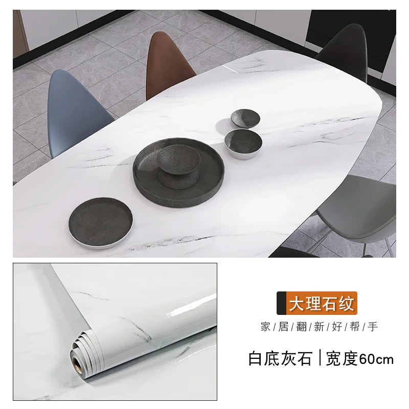 Giay Dan Tuong Marble PVC Dinh 60cm Phong Tam Bep Mat Ban