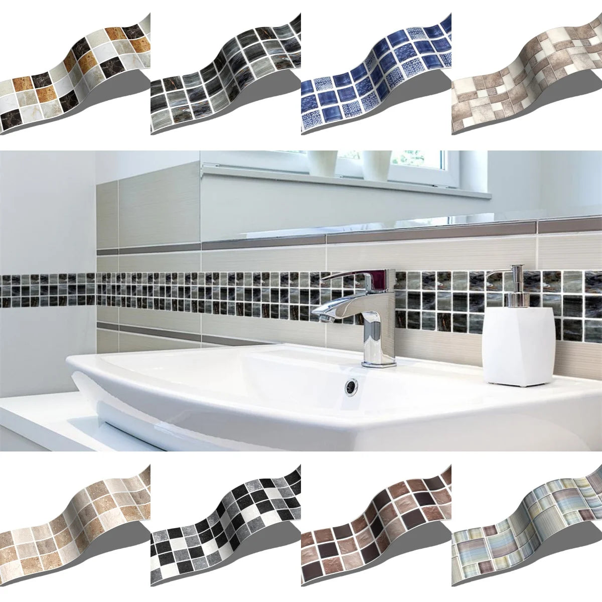 Waterproof Self-Adhesive Baseboard Wall Sticker Waistline Baseboard Wall Trim Corner Line Protector Decor Skirting Board Decal