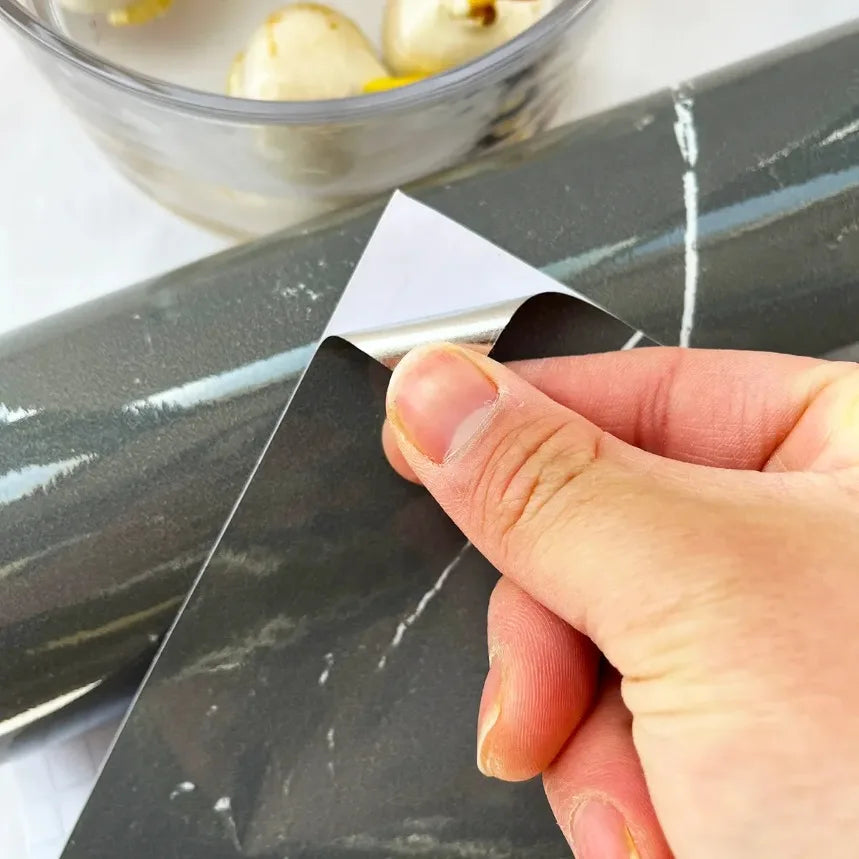 Modern Waterproof Marble Wallpaper Self Adhesive Foil Mould Proof Stickers for Kitchen High Temperature Resistant Wall Decor