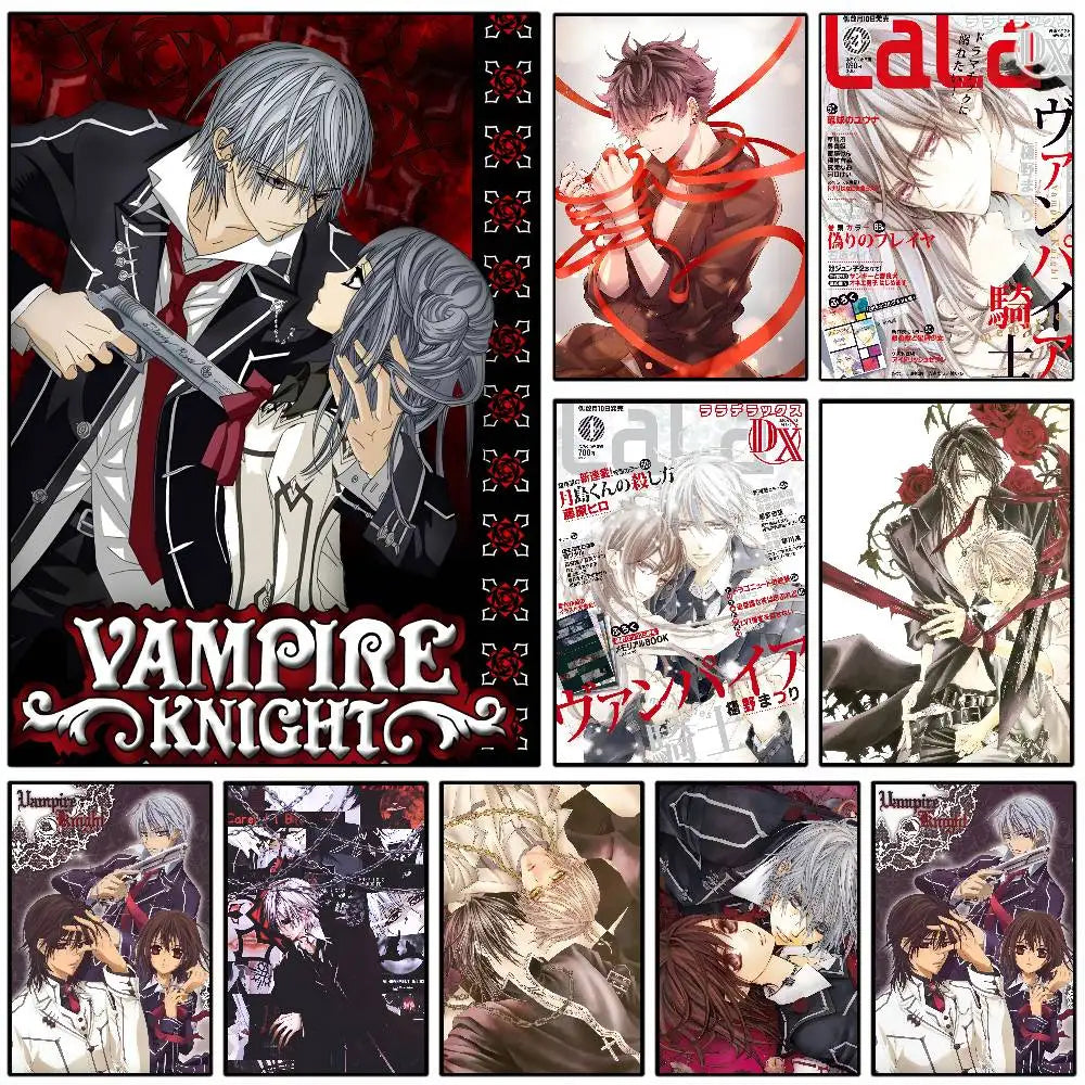 Poster Anime Vampire Knight Dán Tường Bền Nước Quán Cafe