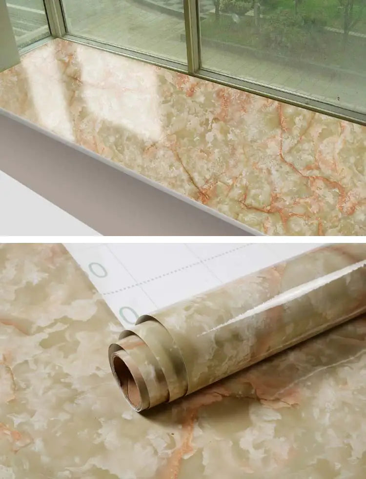 Kitchen Oil-Proof Film Stove Waterproof Moisture-Proof Self-Adhesive Wallpaper Countertop Cabinet Renovation Tile Marble Sticker