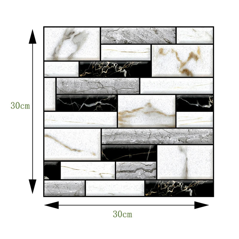 Self Adhesive Tile Wall Sticker Home Decor 3D PVC Brick Sticker Wall Decor For Kitchen Cupboard Bathroom Waterproof Wallpaper