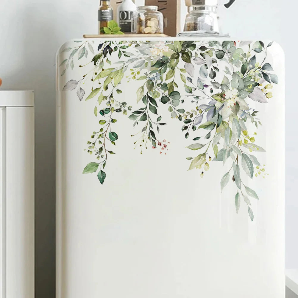 Decal Dán Tường Lá Xanh Trang Trí Nhà Tắm Phòng Khách