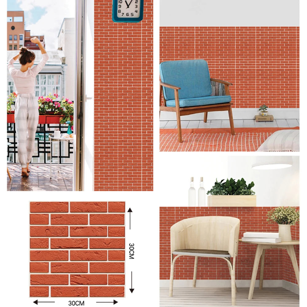 Self Adhesive Tile Wall Sticker Home Decor 3D PVC Brick Sticker Wall Decor For Kitchen Cupboard Bathroom Waterproof Wallpaper