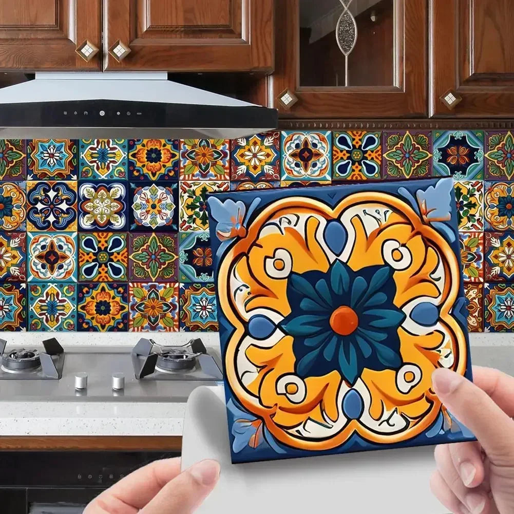 24 Miếng Gạch Dán Tường Morocco Đa Màu PVC Chống Thấm