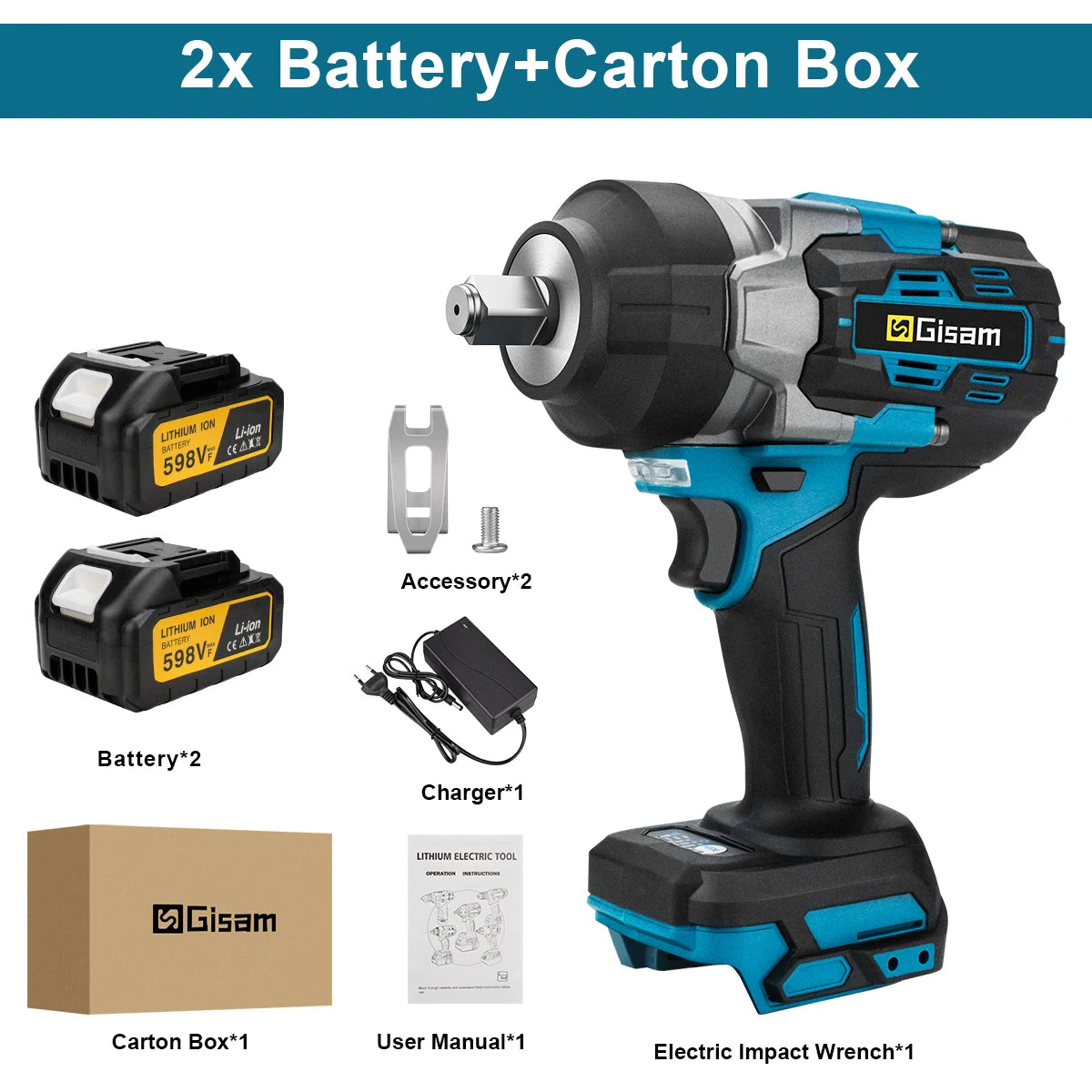 Gisam 2800NM Co Le Tac Dong Dien Khong Day Inch Makita 18V