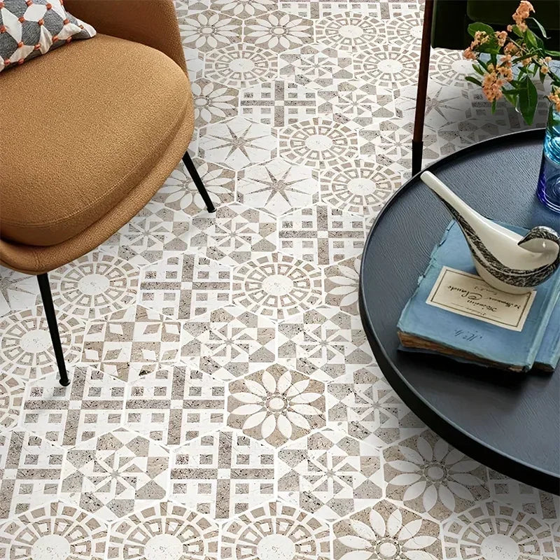 22 Miếng Dán Sàn Lục Giác Morocco Chống Thấm Nước PVC