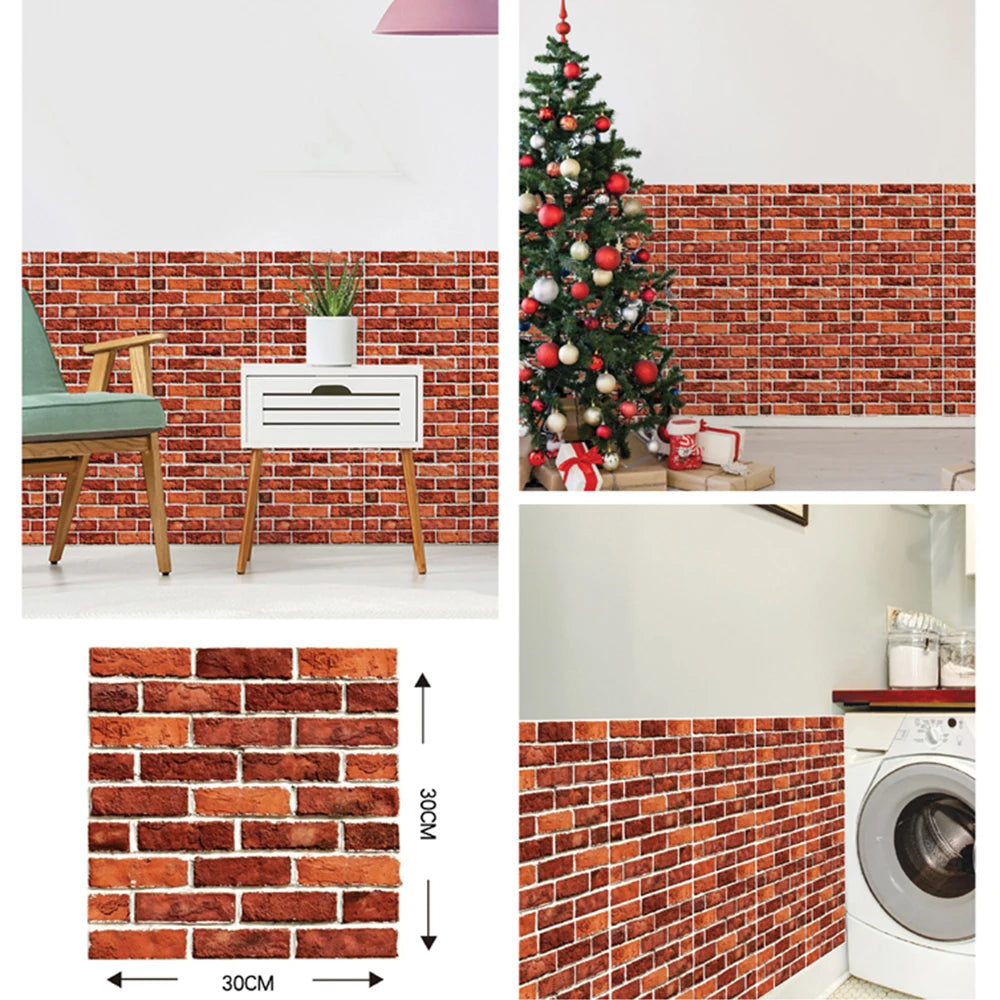 Self Adhesive Tile Wall Sticker Home Decor 3D PVC Brick Sticker Wall Decor For Kitchen Cupboard Bathroom Waterproof Wallpaper