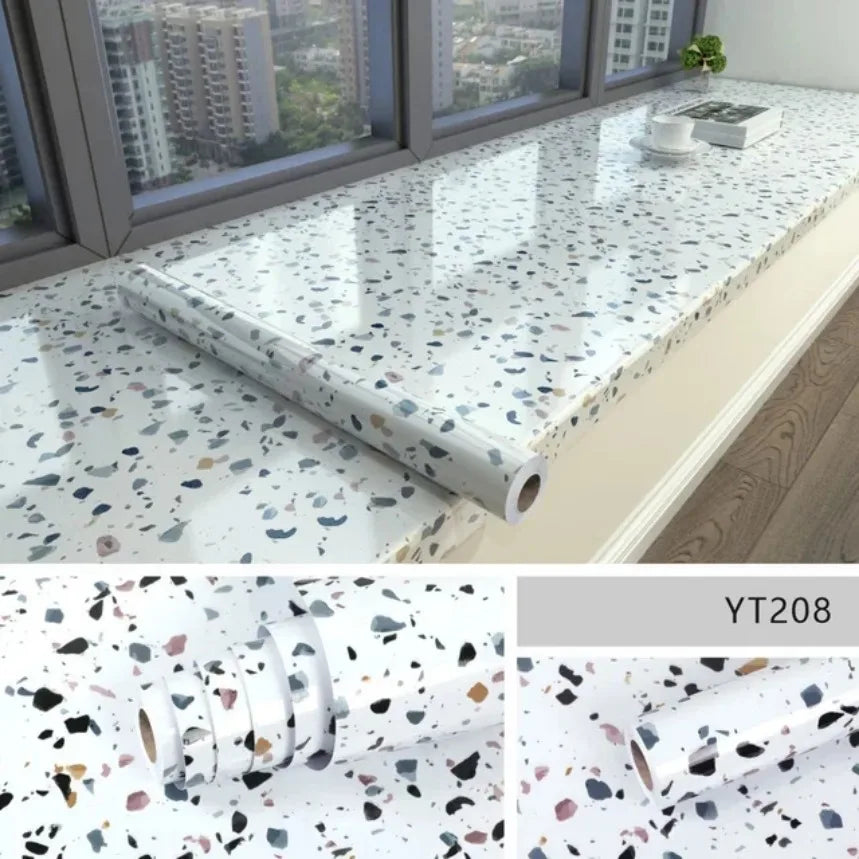 Modern Waterproof Marble Wallpaper Self Adhesive Foil Mould Proof Stickers for Kitchen High Temperature Resistant Wall Decor