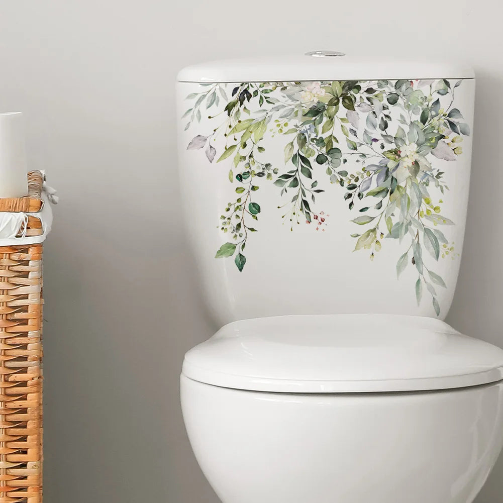 Decal Dán Tường Lá Xanh Trang Trí Nhà Tắm Phòng Khách
