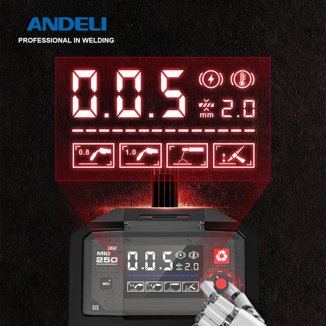 Andeli MIG 250 Máy Hàn Inverter 3 Trong 1 Không Gas