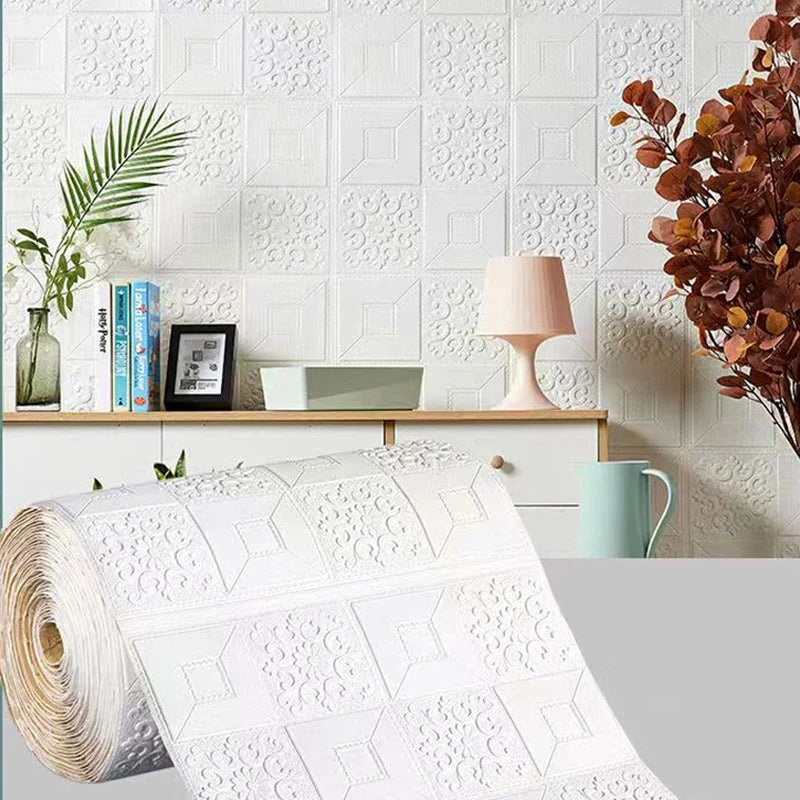 70cm*1m  3D Brick Pattern Wall Panels Wallpaper DIY Waterproof for Living Room Bedroom Kitchen Background Wall Decoration