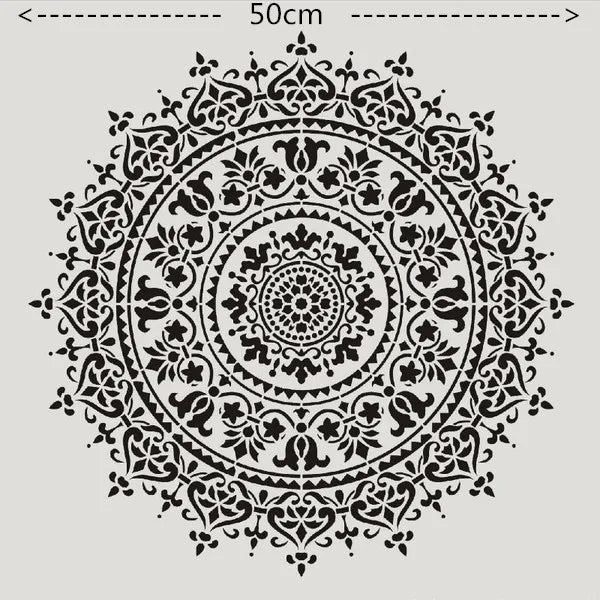Khuon Mandala DIY 50x50 Cm Cho Ve Stencil Tren Go Vai Tuong