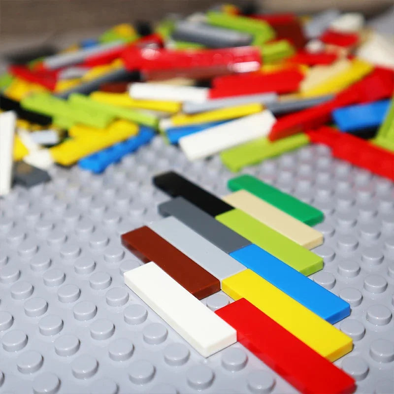200PCS Size 1x4 Bricks Flat Tile MOC Assemble Particles 2431 Smooth 1*4 Building Blocks DIY Educational Creative Toy for Kids
