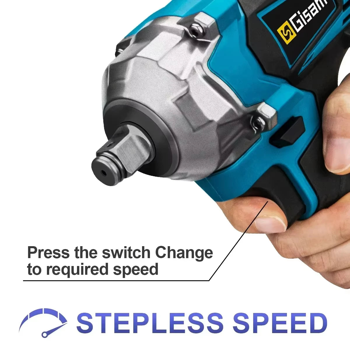 Gisam Impact Wrench Không Dây 1200Nm Makita 18V Pin