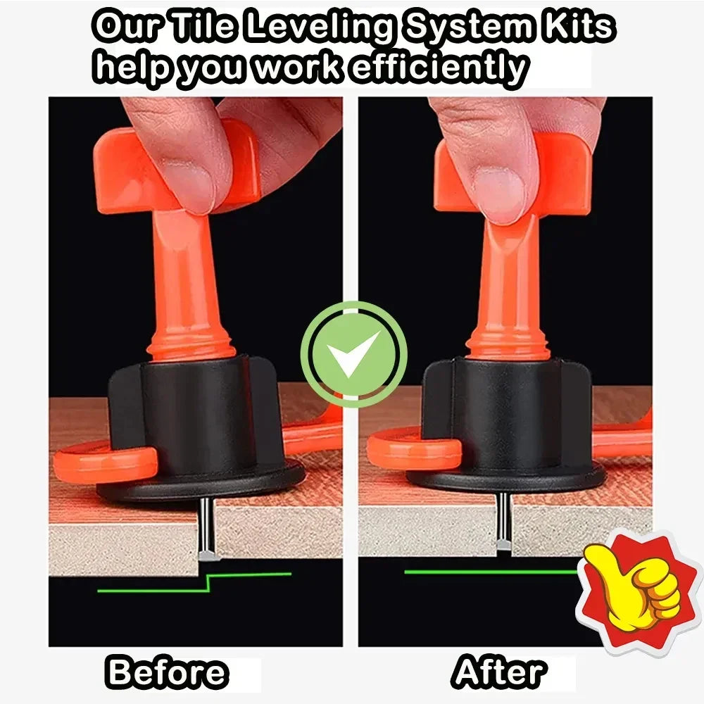 51-204Pcs Tile Leveling System for Tile Laying Level Wedges Alignment Spacers for Leveler Locator Spacers Plier Flooring Wall