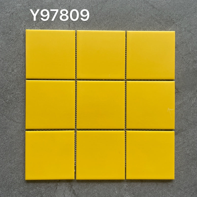 Gạch khảm gốm màu cam hiện đại 48x48mm, chống khuẩn, chịu lửa
