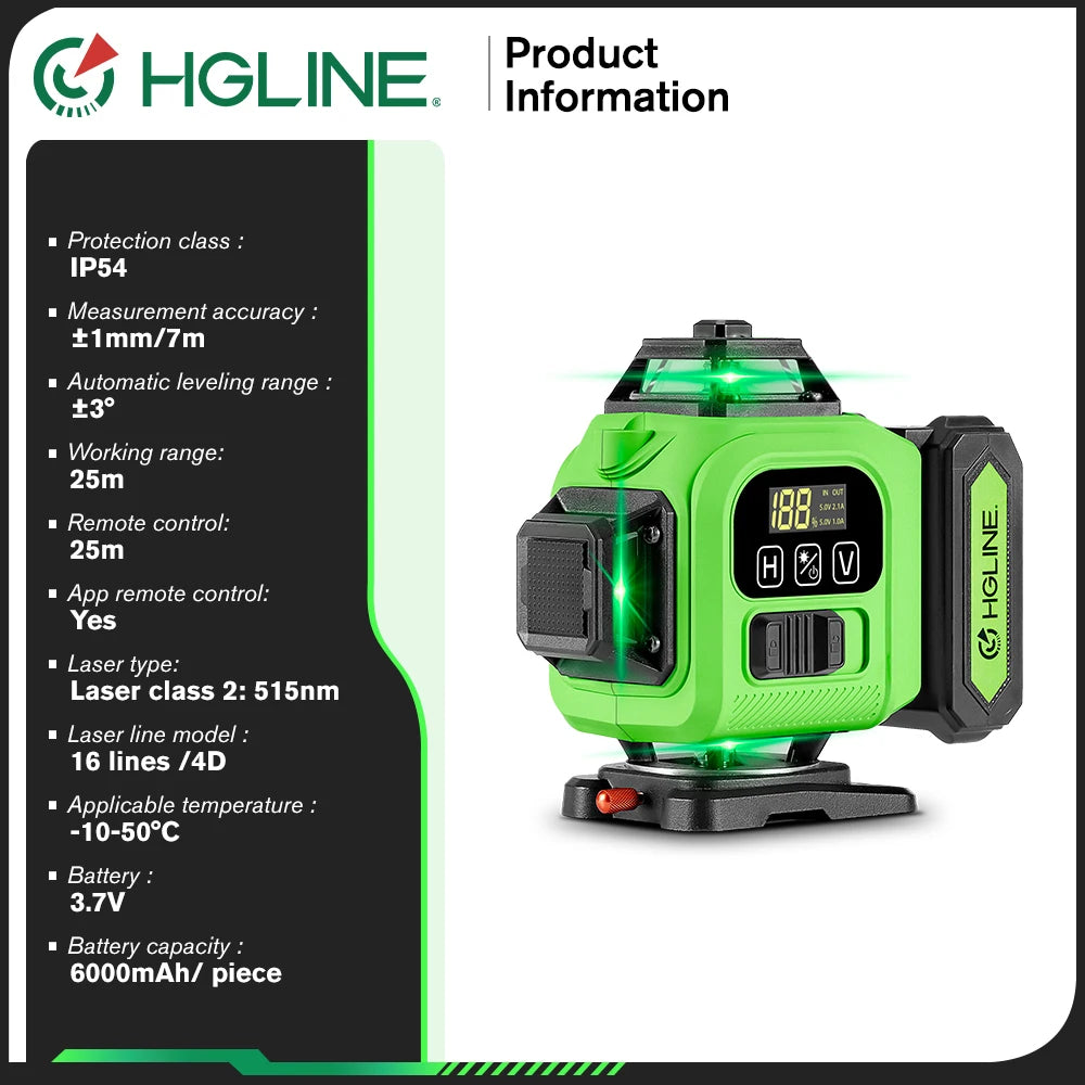 Máy Cân Laser 16 Dải 4x360 Độ Chuyên Nghiệp App Điều Khiển