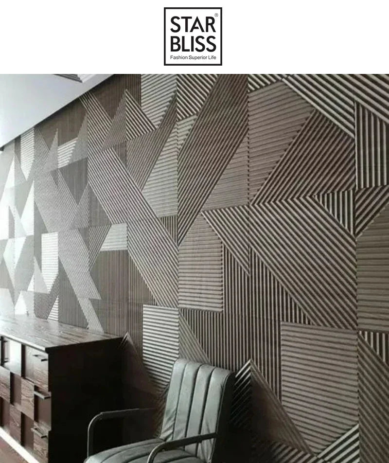 12 piece 50cm / 3m² Shiny gold 3D wall decor Wood grain slatted wall panel 3D groove texture panel tile wall sticker waterproof