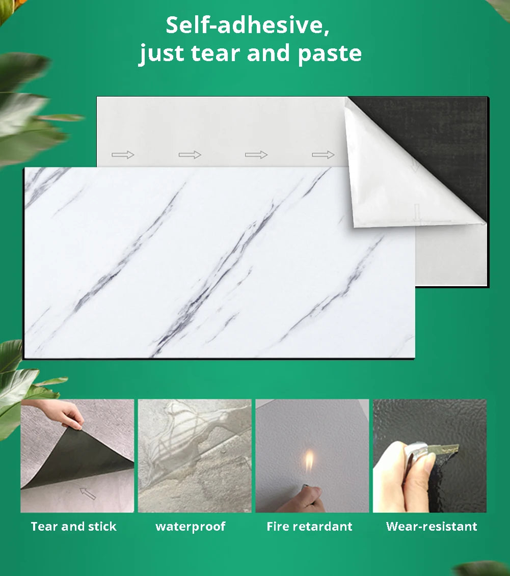 30X30cm Vinyl Self-adhesive Tile Wall Sticker for Bathroom Livingroom Decor for Wall Wallpaper Kitchen Waterproof Foor Sticker