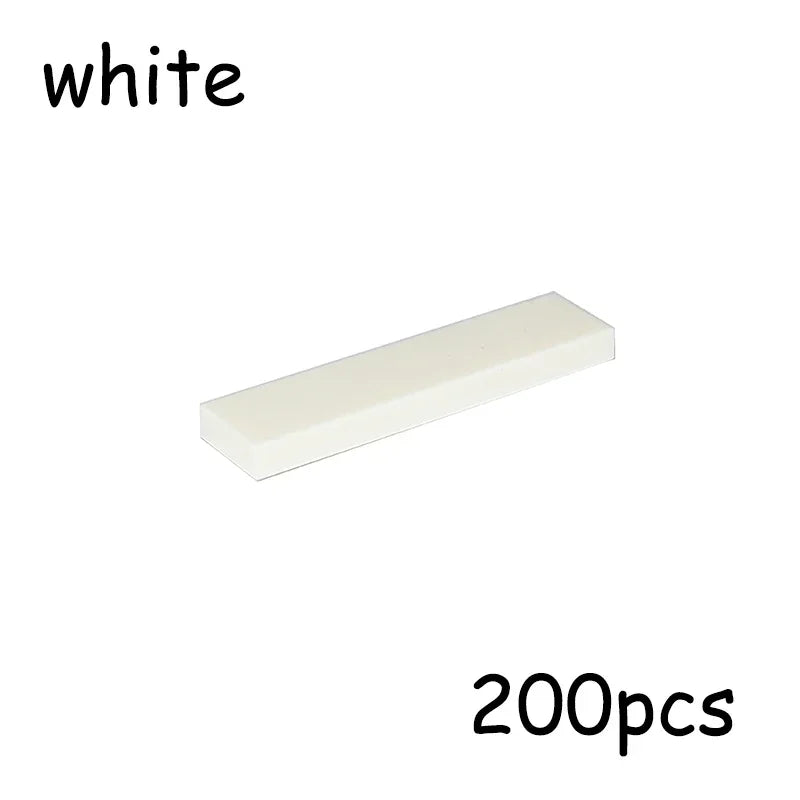 200PCS Size 1x4 Bricks Flat Tile MOC Assemble Particles 2431 Smooth 1*4 Building Blocks DIY Educational Creative Toy for Kids