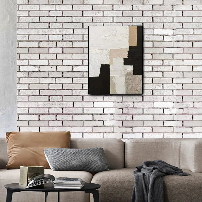 Waterproof Brick Texture Wall Panels, Retro Self-Adhesive Wallpaper for Kitchen Bathroom Cafe Peel & Stick Wall Covering