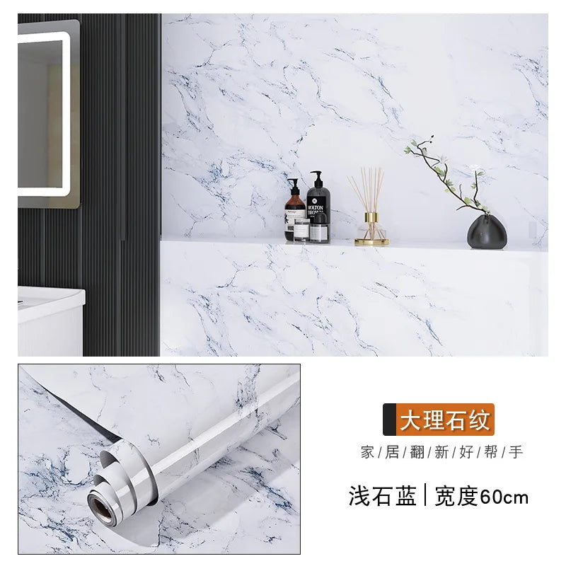 Giay Dan Tuong Marble PVC Dinh 60cm Phong Tam Bep Mat Ban