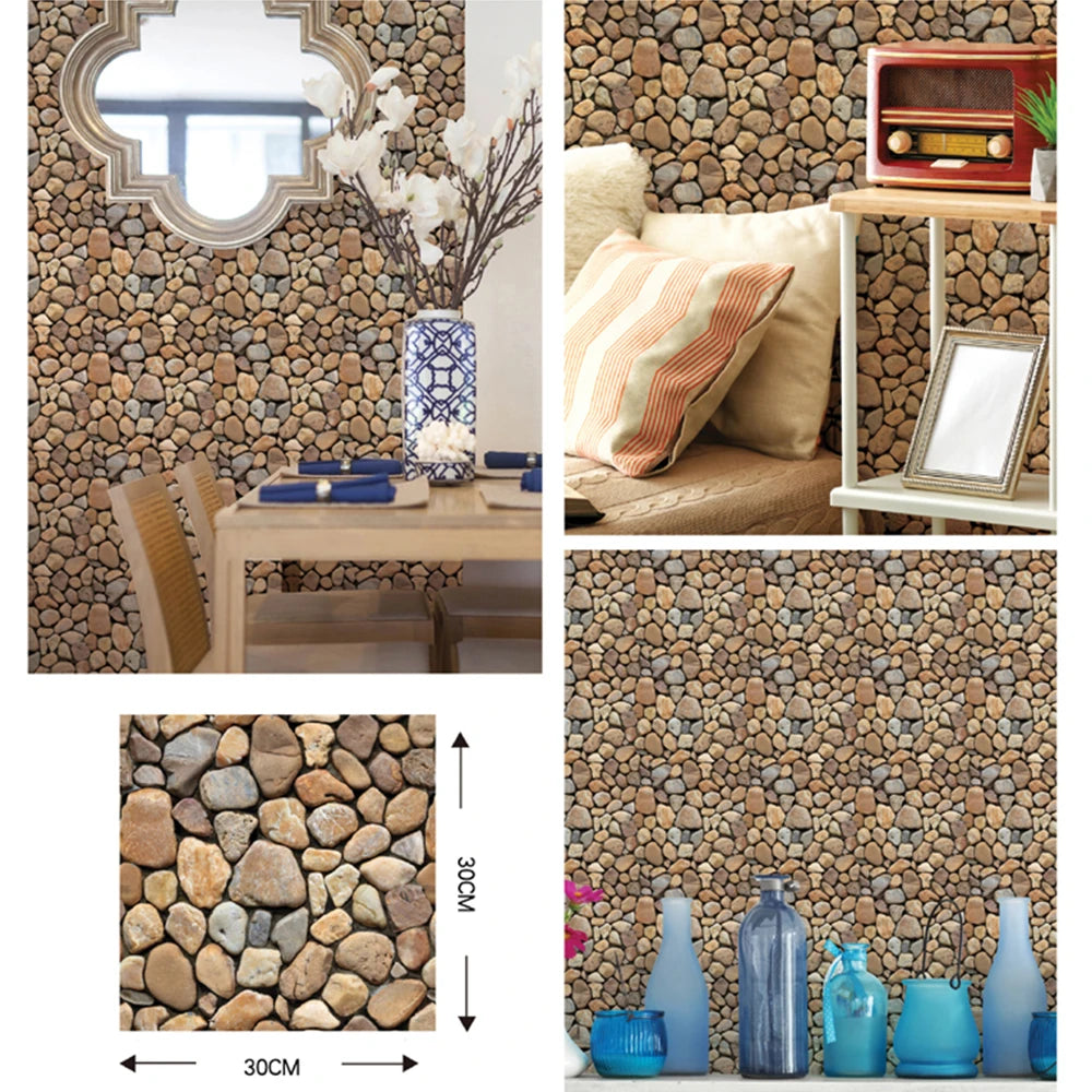 Self Adhesive Tile Wall Sticker Home Decor 3D PVC Brick Sticker Wall Decor For Kitchen Cupboard Bathroom Waterproof Wallpaper