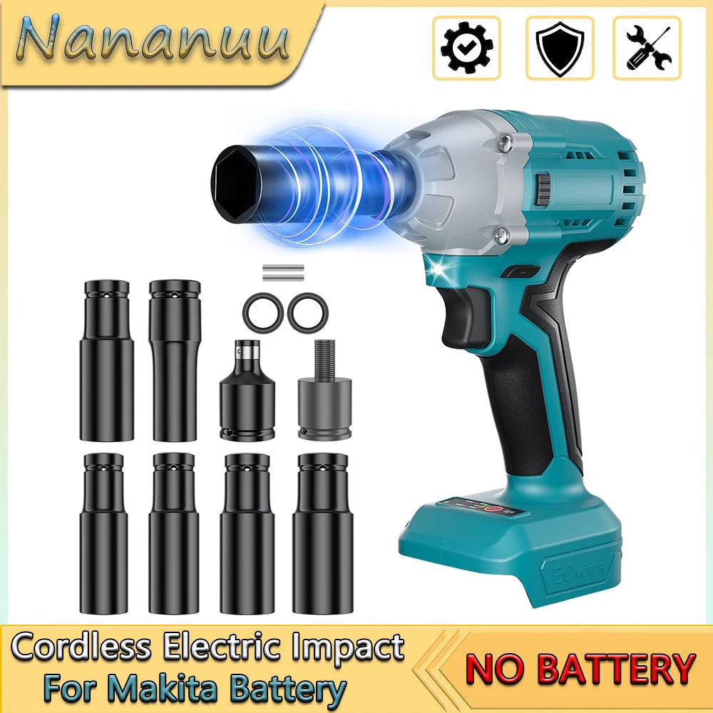 Nananuu Máy Vặn Bu Lông Va Đập Đa Năng Không Dây 18V Makita