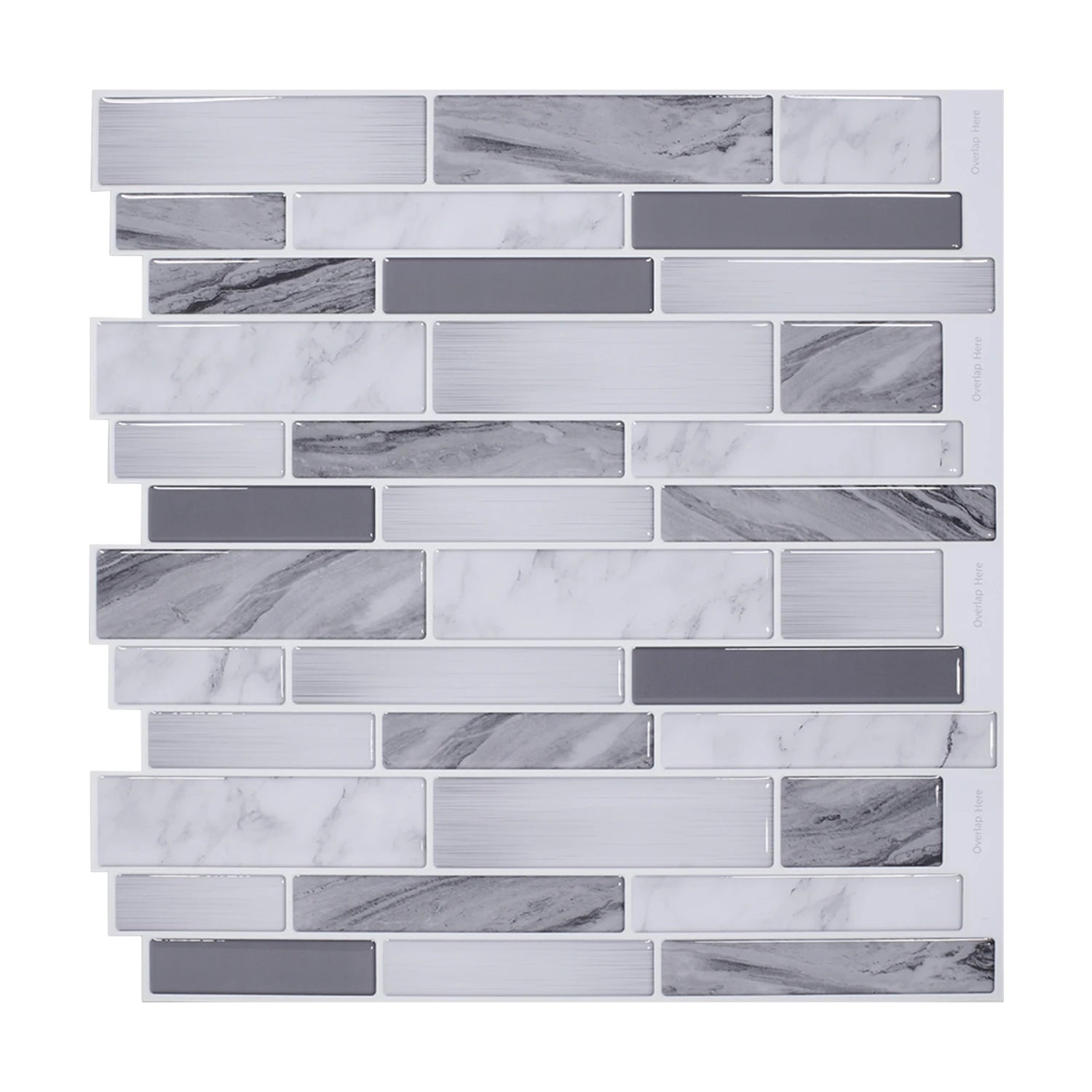 10 Sheets Kitchen & Bathroom Wall Stickers 3D Wall Tiles Peel and Stick Vinyl Wallpaper Modern Home Decor
