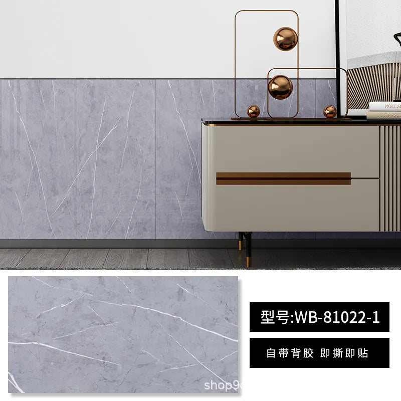 Nẹp Tường Nhôm Tự Dán 30x60cm Vân Đá Gỗ Chống Thấm