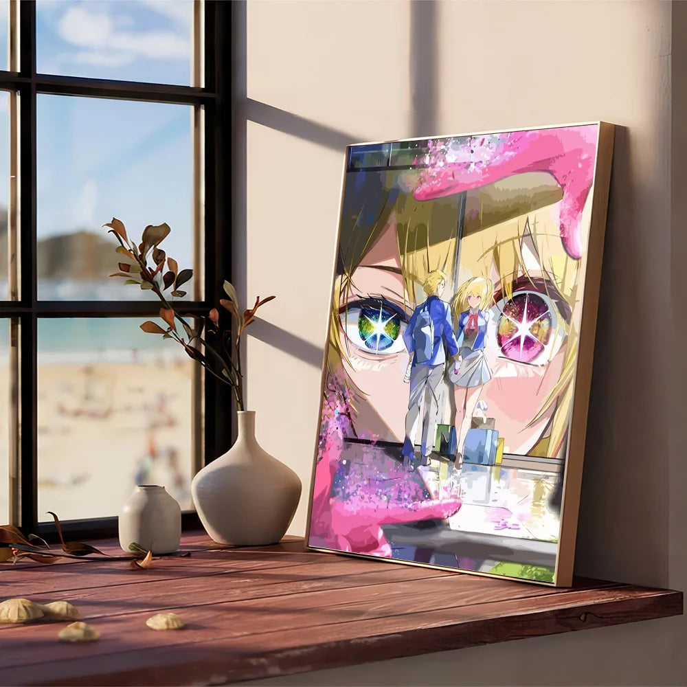 Poster Dán DIY Anime Oshi No Ko Chịu Nước Trang Trí Tường
