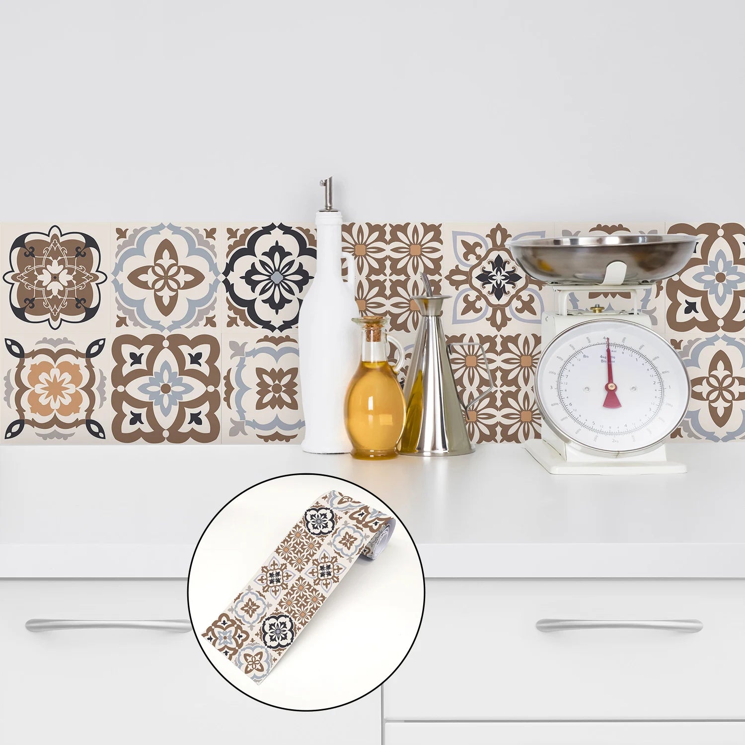Dán Gạch Gốm Bohemian Trang Trí Tường Phòng Tắm Bếp Hiện Đại