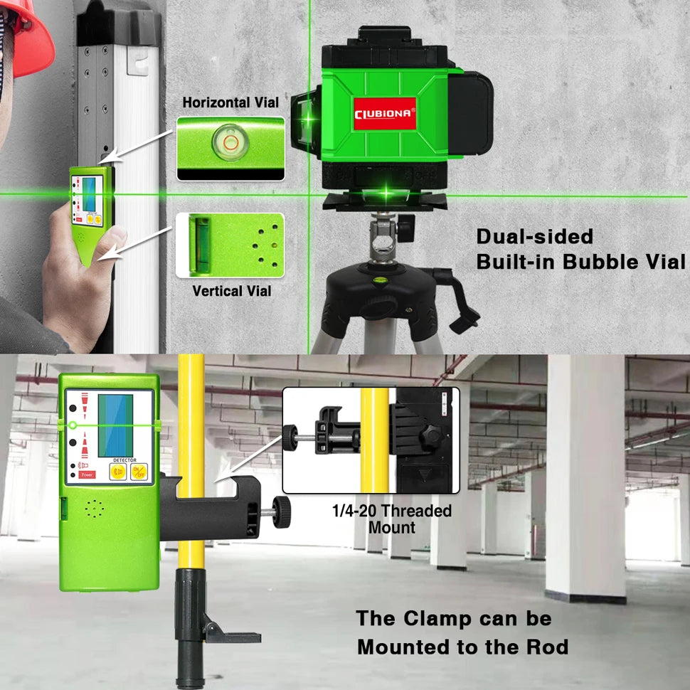 Máy Nhận Laser Mức Xây Dựng 50m Đường Ngang Dọc Cao Cấp