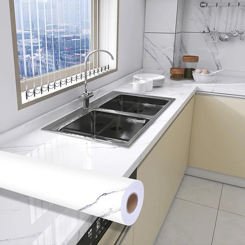 Giay Dan Tuong Marble PVC Dinh 60cm Phong Tam Bep Mat Ban