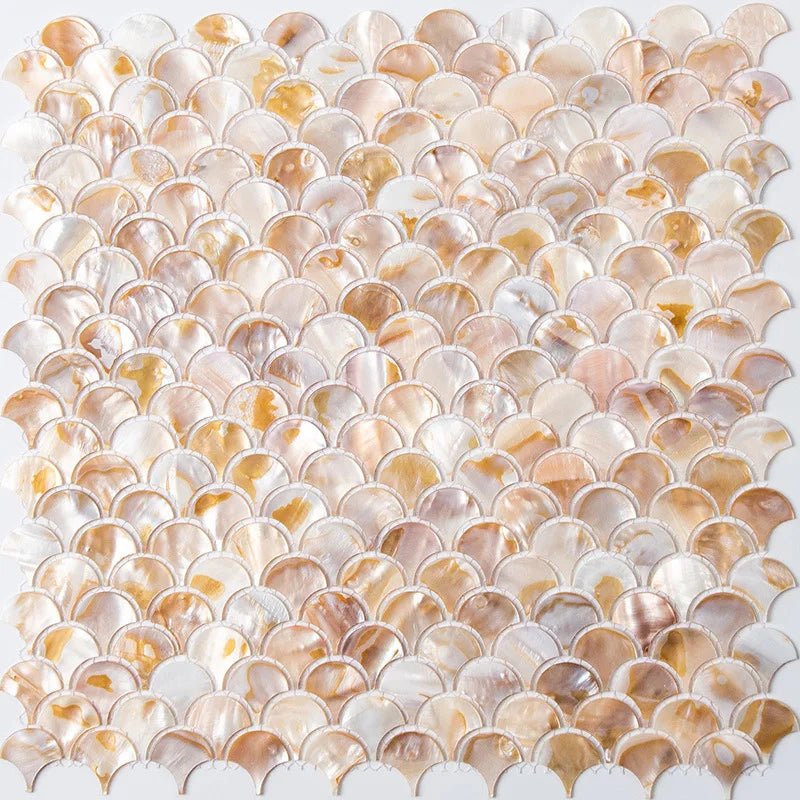 31x31cm Gạch Ốp Tường 3D Hình Vảy Cá Quạt Vỏ Sò Phòng