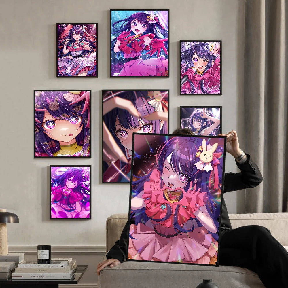 Poster Dán DIY Anime Oshi No Ko Chịu Nước Trang Trí Tường