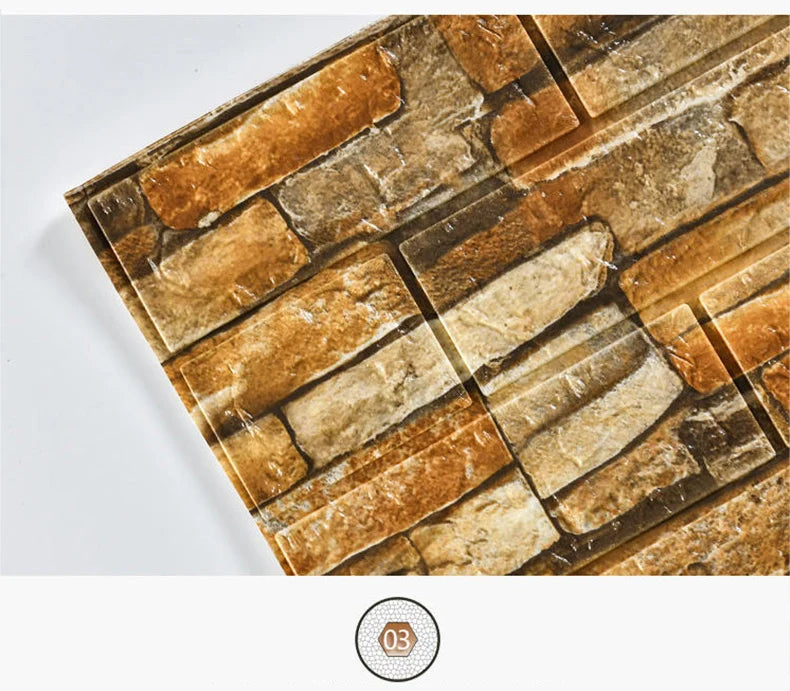 70cm*100cm 3D Brick Pattern Wall Panels Wallpaper DIY Waterproof for Living Room Bedroom Kitchen Background Wall stickers Decor