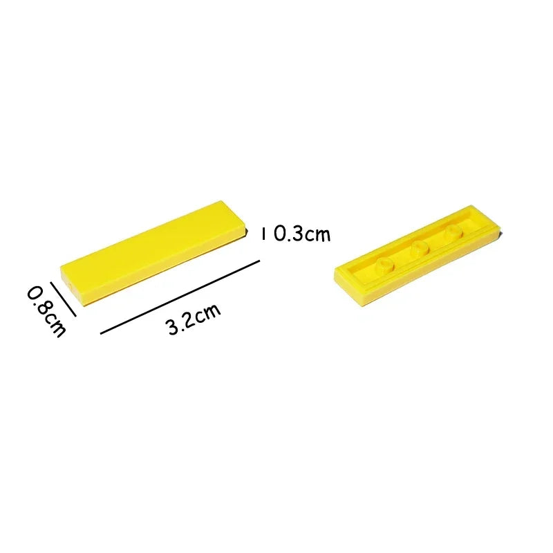 200PCS Size 1x4 Bricks Flat Tile MOC Assemble Particles 2431 Smooth 1*4 Building Blocks DIY Educational Creative Toy for Kids