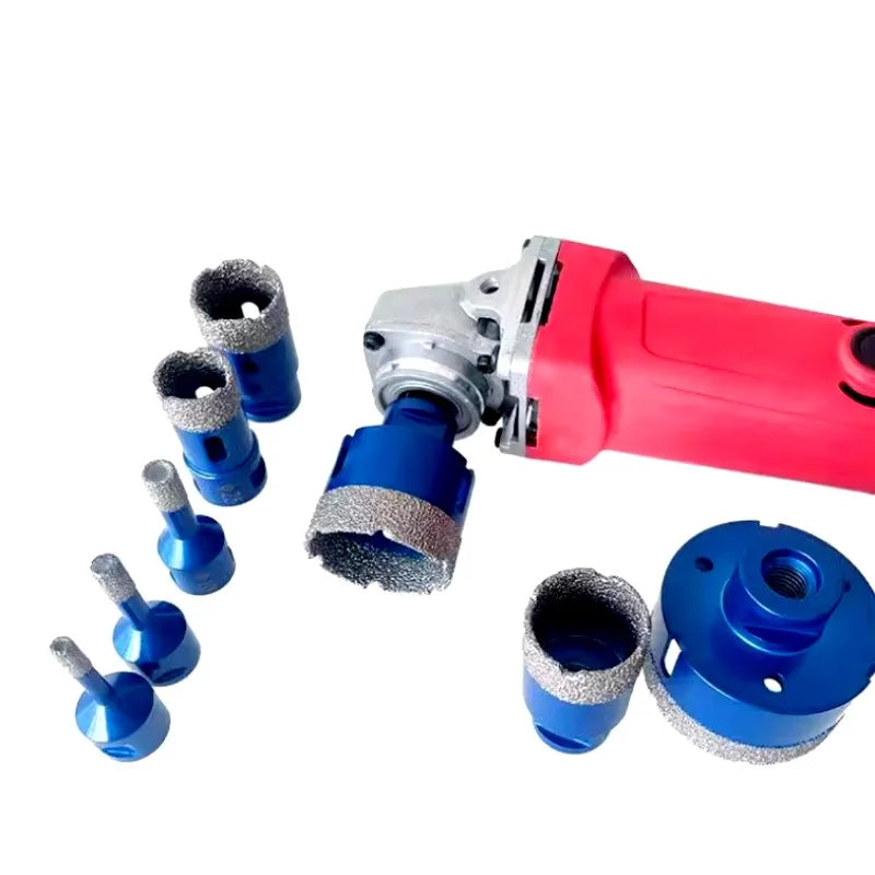 M14 Thread Dry Vacuum Brazed Diamond Core Drill Bit set Ceramic Granite Marble Stone Tile Hole Saw tool for Angle Grinder
