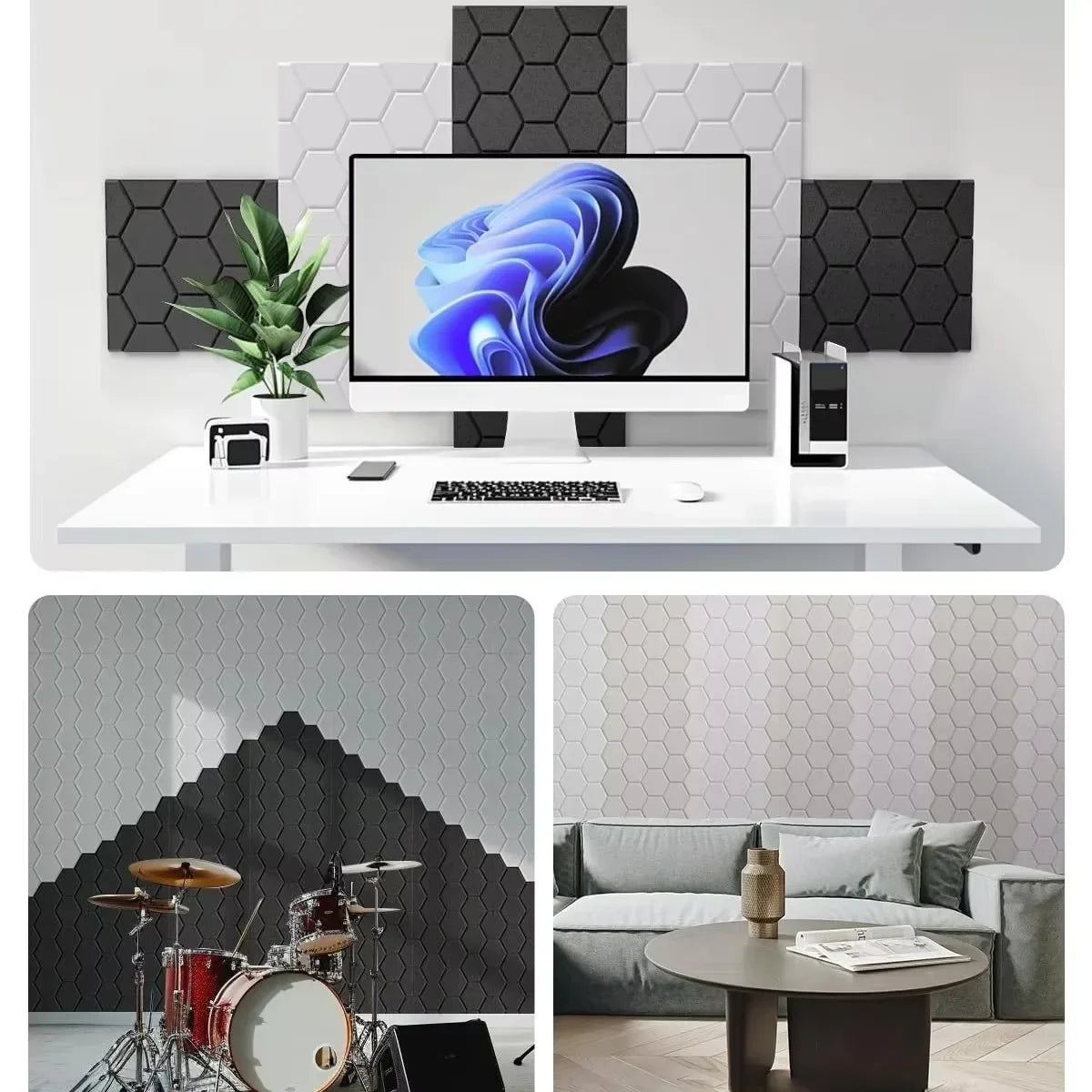 Panel Tường Honeycomb Felt Cách Âm Dính Sẵn Cho Phòng Trẻ