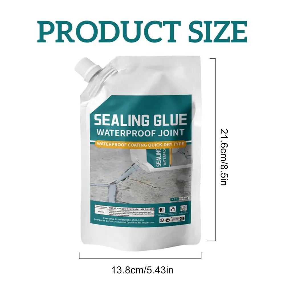 500ML  Waterproof Crack Filler | Fast-Dry Self-Leveling Concrete Repair | For Walls/Roofs/Floors | Outdoor Tile Sealant