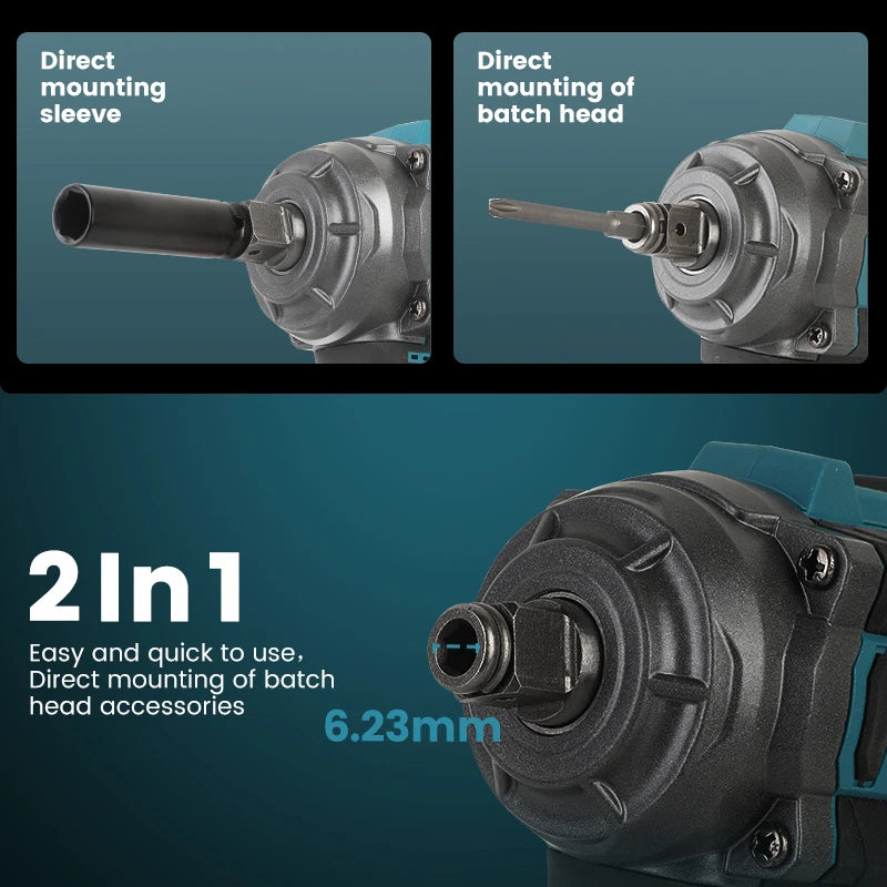 Máy Vặn Va Đập Không Chổi Than 600 Nm 2In1 Không Dây