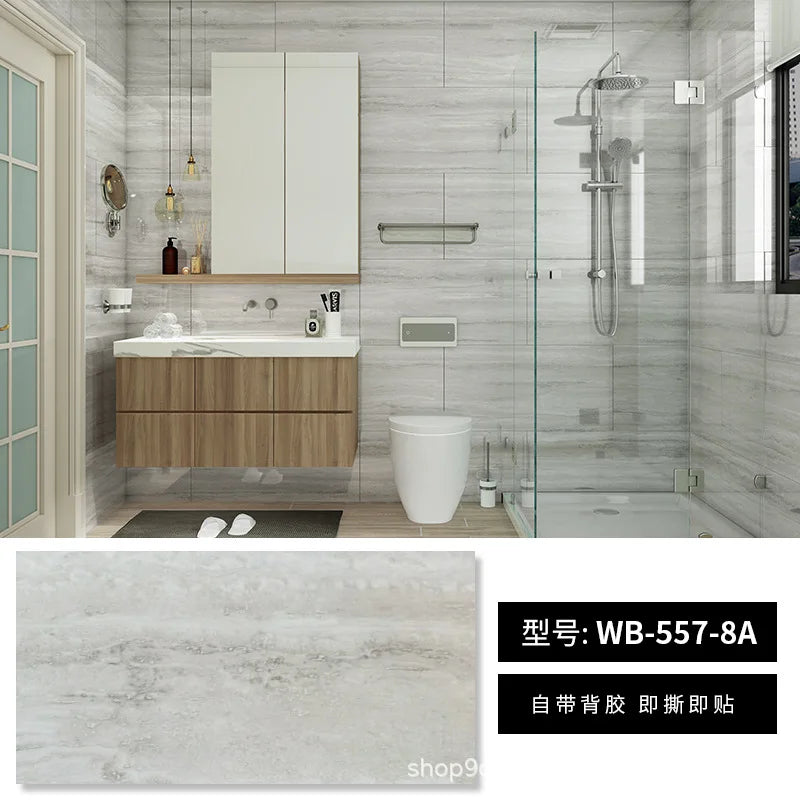 Nẹp Tường Nhôm Tự Dán 30x60cm Vân Đá Gỗ Chống Thấm
