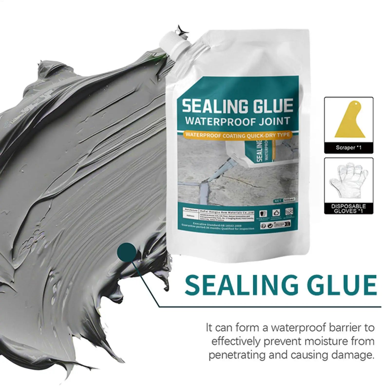 500ML  Waterproof Crack Filler | Fast-Dry Self-Leveling Concrete Repair | For Walls/Roofs/Floors | Outdoor Tile Sealant