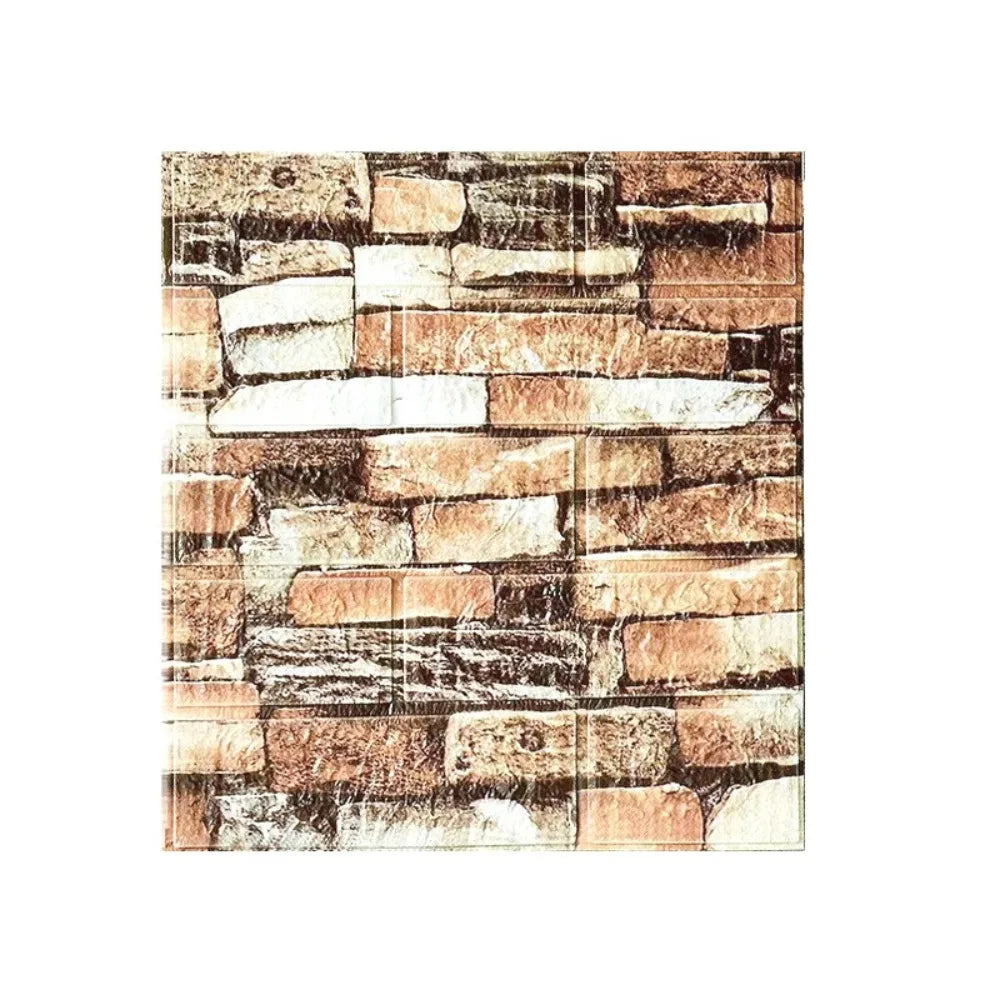 Waterproof 3D Imitation Brick Wall Stickers DIY Peel and Stick Self-adhesive Wallpaper Panel Retro Moisture-proof